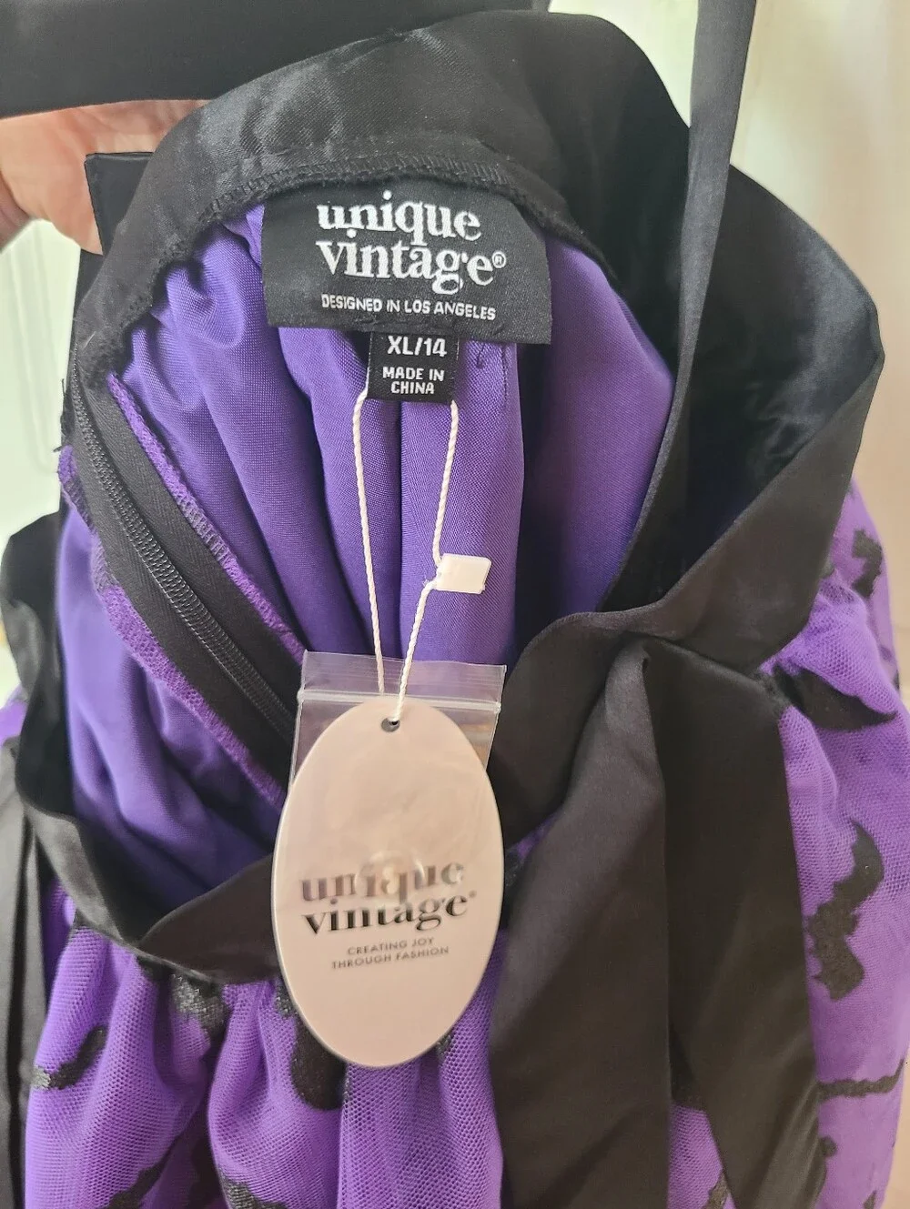 NWT XL Unique Vintage Glitter Bat Mini Skirt Suspenders Purple Black Halloween